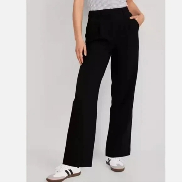 Old Navy Pants - Old Navy Extra High Waisted Taylor Wide Leg Trouser Pants Black sz Large NWT $50